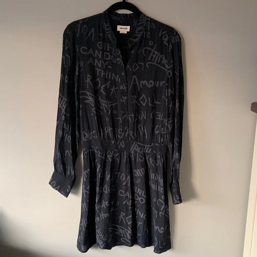 Zadig & Voltaire Refla Crepe Manifesto Dress - Picture 5 of 10